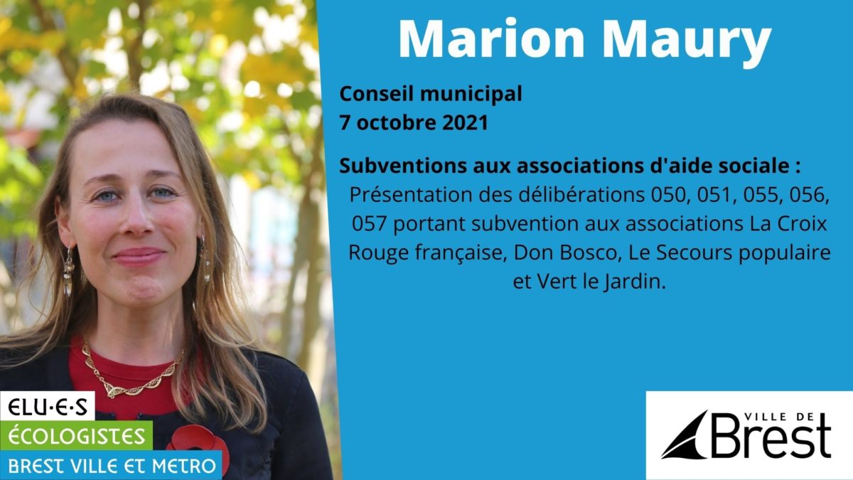 Subventions aux associations d'aide sociale - Marion Maury