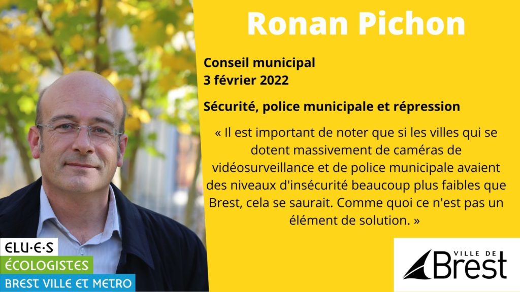 Intervention de Ronan Pichon sur la sécurité à Brest