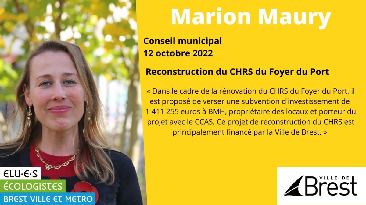 Marion Maury, adjointe à l'action sociale de Brest, a présenté le projet de reconstruction du Foyer du Port.