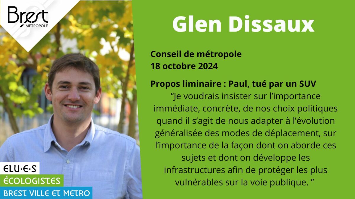 Propos liminaire de Glen Dissaux sur le partage apaisé de l'espace public