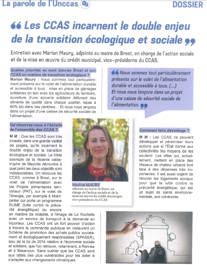 Interview de Marion Maury dans Territoires du Social, magazine de l'UNCCAS