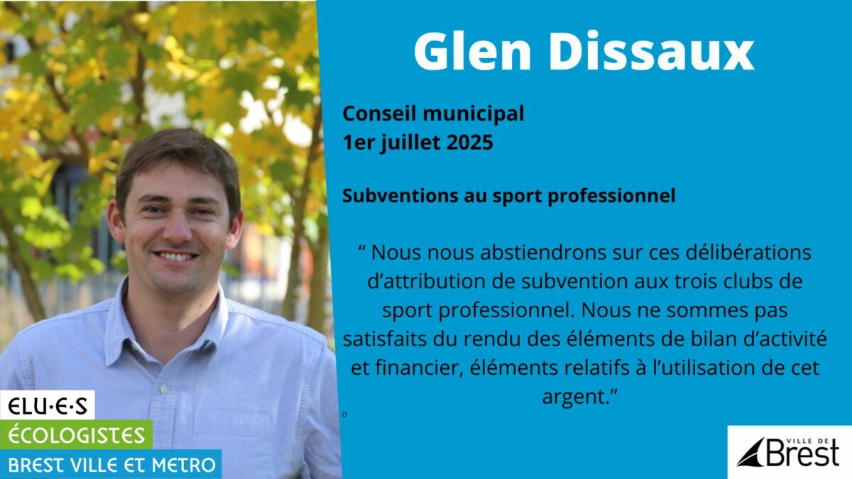 Glen Dissaux subventions sport professionnel