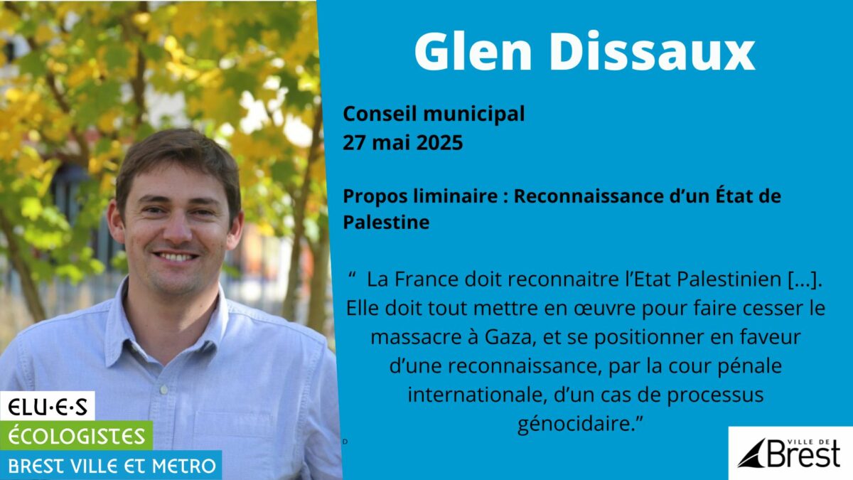 Glen Dissaux - Propos liminaire sur Gaza