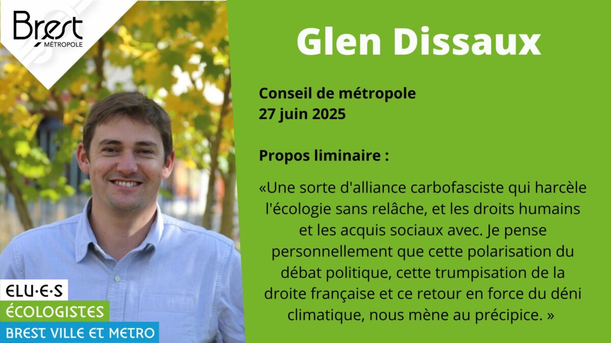 Propos liminaire Glen Dissaux Climat et reculs de l'écologie